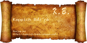 Keppich Bánk névjegykártya